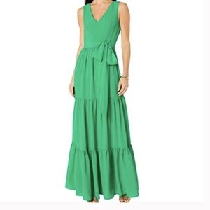 Lilly Pulitzer Maurine Tiered Green Maxi Dress 8